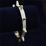 Hip Hop Iced Out Bling CZ Rose Silver Bracelets