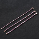 Pink AAA+ CZ Tennis Bracelet Iced Out 1 Row CZ Charms Bracelet