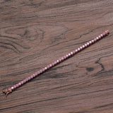 Pink AAA+ CZ Tennis Bracelet Iced Out 1 Row CZ Charms Bracelet