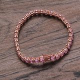 Pink AAA+ CZ Tennis Bracelet Iced Out 1 Row CZ Charms Bracelet