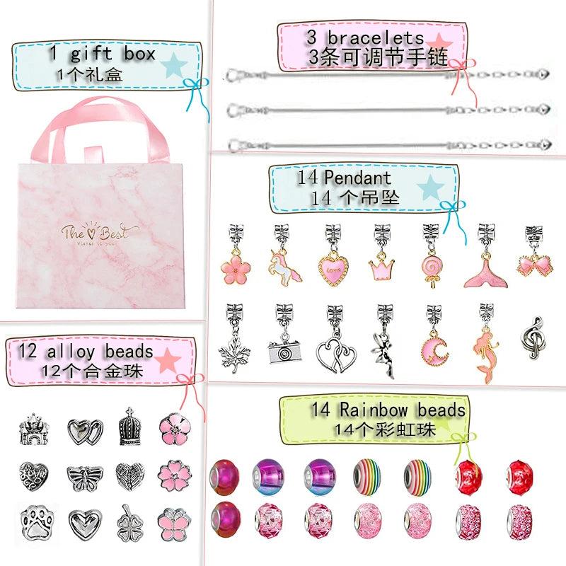 44 Pcs Cartoon Women Bracelet DIY Set Festive Birthday Gift