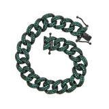 Cz Hip Hop Iced Out Bling Cuban Link Chain Bracelet For Women