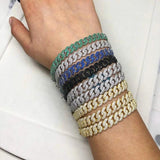 Cz Hip Hop Iced Out Bling Cuban Link Chain Bracelet For Women