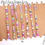 Bohemian Heishi Bracelet Set with Heart Moon Star Beads