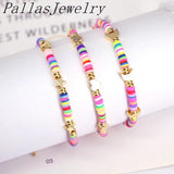 Bohemian Heishi Bracelet Set with Heart Moon Star Beads