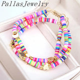 Bohemian Heishi Bracelet Set with Heart Moon Star Beads