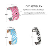 Cremo Cuff Bangles Leather Belt Stainless Steel Rose Bracelet