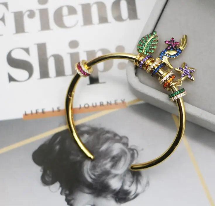 Colorful Tropical Zircon Bracelet - Small Animals & Plants