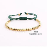 Stainless Steel Lion Charm Braided Macrame Adjustable Bracelet Set