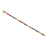 Rainbow CZ Bar Bracelet for Girls Geometric Minimal Jewelry