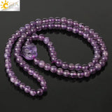 CSJA Purple Crystal Wrap Bracelet Amethyst Fox Charms Bangle