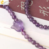 CSJA Purple Crystal Wrap Bracelet Amethyst Fox Charms Bangle