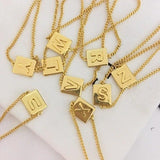 Square Initial Bracelet for Women - Alphabet Letter Jewelry