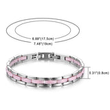 Pink Ceramic Bracelet Stainless Steel Bangle Classic Jewelry