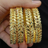 4Pcs Plated Bangle For Women Dubai Bride Wedding Ethiopian Bracelet