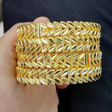 4Pcs Plated Bangle For Women Dubai Bride Wedding Ethiopian Bracelet