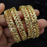 4Pcs Plated Bangle For Women Dubai Bride Wedding Ethiopian Bracelet
