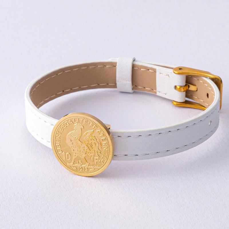 Colored Wrist Watch Coin Stainless Steel Bracelet
