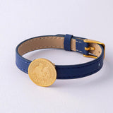 Colored Wrist Watch Coin Stainless Steel Bracelet