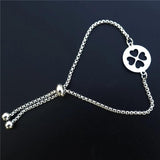 12 Pieces Stainless Steel 4 Leaves Lucky Clover Bracelet Mix Styles
