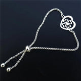 12 Pieces Stainless Steel 4 Leaves Lucky Clover Bracelet Mix Styles