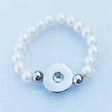 Kids Girls Bracelet 18mm Snap Button w/ 8mm Pearl Beads Wristband Mix Colors