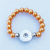 Kids Girls Bracelet 18mm Snap Button w/ 8mm Pearl Beads Wristband Mix Colors