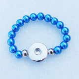 Kids Girls Bracelet 18mm Snap Button w/ 8mm Pearl Beads Wristband Mix Colors