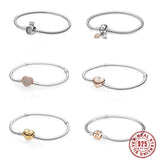 925 Silver Beaded Bracelet DIY Charm Basic Chain Type Silver Bead Bracelet