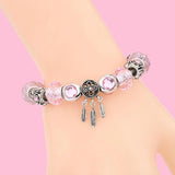 Snake Bracelet Pink Dreamcather Beads Safety Chain S925 Sterling Silver