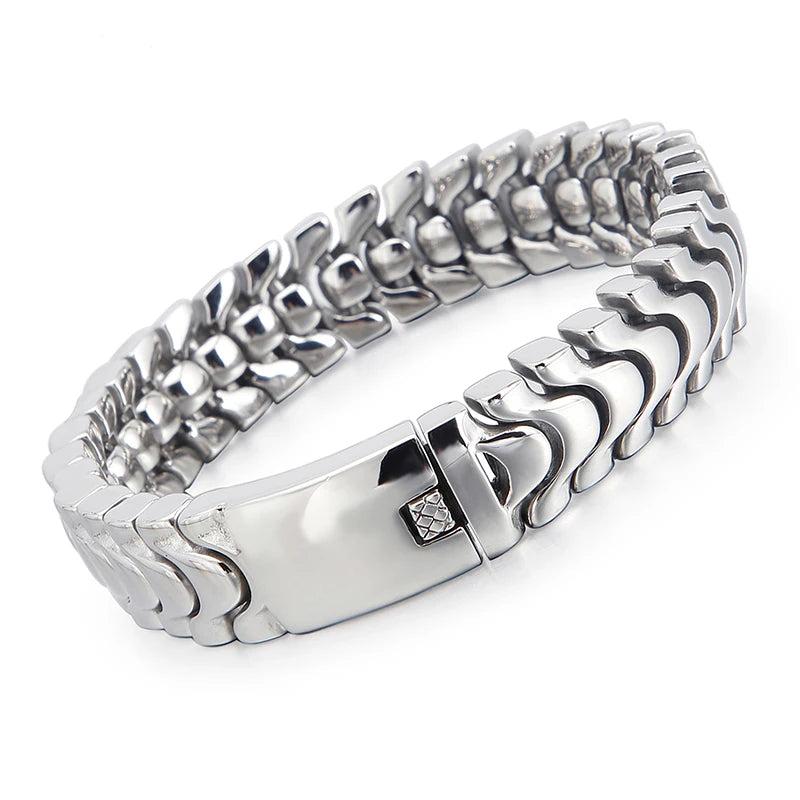 High Polished Gothic Bracelet Steel Snake Chain Punk Men Bangle