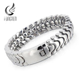 High Polished Gothic Bracelet Steel Snake Chain Punk Men Bangle