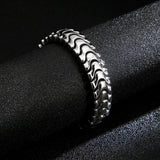 High Polished Gothic Bracelet Steel Snake Chain Punk Men Bangle
