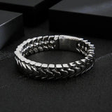High Polished Gothic Bracelet Steel Snake Chain Punk Men Bangle
