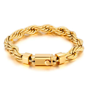 10mm Rope Chain Bracelet Men Stainless Steel Gift