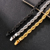 10mm Rope Chain Bracelet Men Stainless Steel Gift