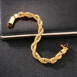 10mm Rope Chain Bracelet Men Stainless Steel Gift