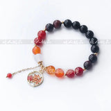 Genshin Impact Ayaka Fan Bracelet Crystal Beads Women Jewelry