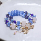 Genshin Impact Ayaka Fan Bracelet Crystal Beads Women Jewelry