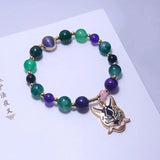 Genshin Impact Ayaka Fan Bracelet Crystal Beads Women Jewelry