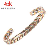 Open Cuff Magnetic Copper Bangle Bracelet for Women - Rose Color