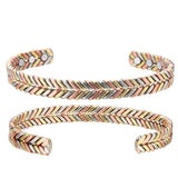 Open Cuff Magnetic Copper Bangle Bracelet for Women - Rose Color