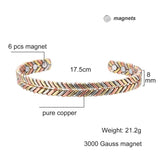Open Cuff Magnetic Copper Bangle Bracelet for Women - Rose Color