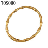 Stainless Steel Bamboo Knot Button Bracelet Women's Jewelry