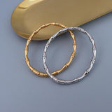 Stainless Steel Bamboo Knot Button Bracelet Women's Jewelry