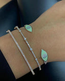 Colorful Enamel Evil Eye Charm Cuff Bangle Bracelet