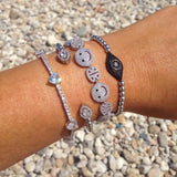 Happy Face CZ Link Chain Bracelet