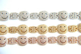 Happy Face CZ Link Chain Bracelet