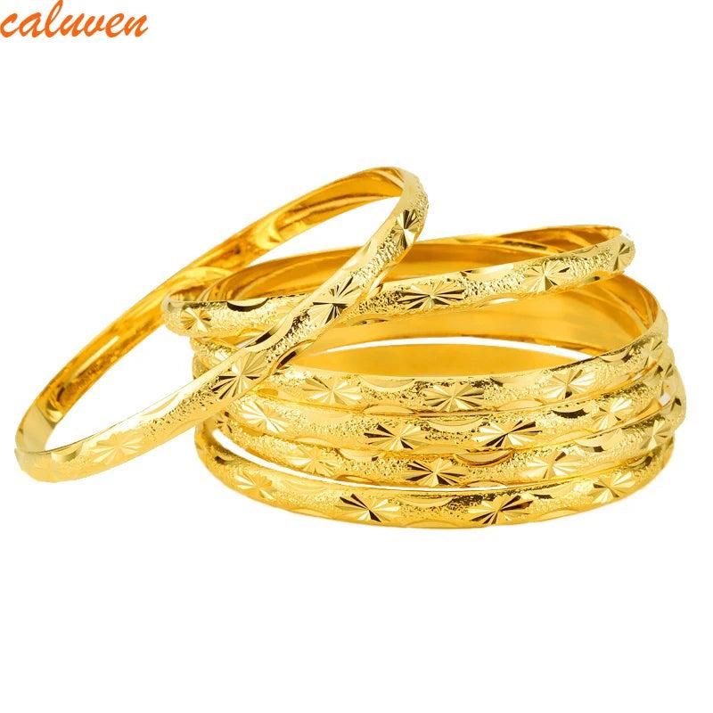 Ethiopian Copper Dubai Bangles For Women Set of 6 African Bridal Wedding Gift