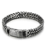 Fongten Men Steel Chain Darkness Punk Bracelet Handicraft Style